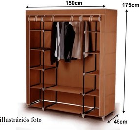 Szekrény szervező, anyag/fém, barna, METIN VNW15