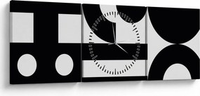 Kép - Geometriai absztrakció N⁰3 (órával) (90x30 cm)