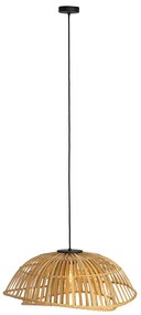 Keleti függőlámpa fekete természetbarna bambusszal 62 cm - Pua