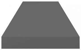 4 db magasfényű szürke MDF lebegő fali polc 80 x 23,5 x 3,8 cm