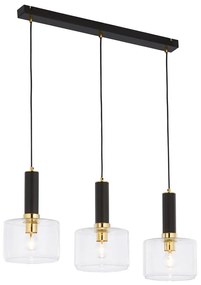 Jupiter 1848 - VA3 - Csillár zsinóron VANES 3xE27/60W/230V réz/fekete