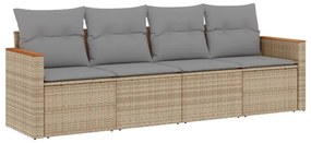vidaXL 4 részes vegyes bézs polyrattan kerti ülőgarnitúra párnákkal