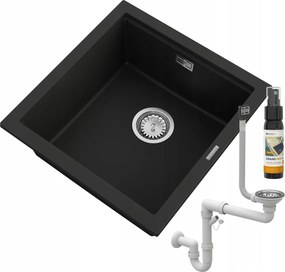 Gránit Függesztett Mosogató Pultra Szerelhető Túlfolyó Téglalap Alakú TUGA48