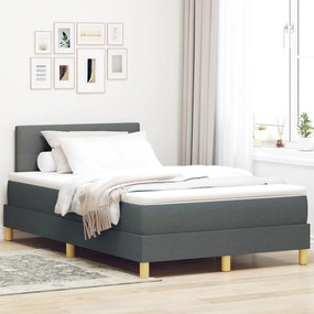 Box Spring Ágy Matraccal &amp; LED Sötétszürke 120x190 cm Szövet