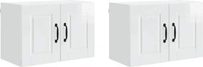 vidaXL Konyhaszekrény 2 pcs Magas Fényű Fehér 60 x 31 x 40 cm Faanyag