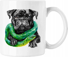 Mopsz és Vipera Bögre Zöld Fehér 330ml