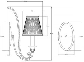 Feiss FE-ABBEY1 - Fali lámpa ABBEY 1xE14/40W/230V