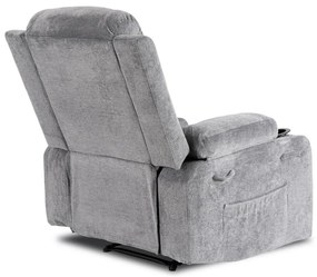 Elektromosan Vezérelhető Masszázsfunkciós Relaxfotel Sötétszürke Szövet Kárpittal. BOX 2