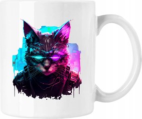 Cyber Macska bögre Neon fehér 330ml