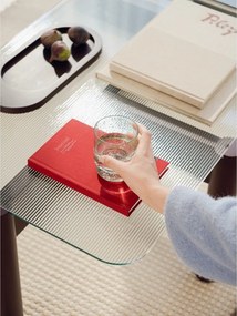 Borvörös dohányzóasztal üveg asztallappal 55x105 cm Kob – noo.ma