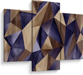 Kép - 3D fa háromszögek (90x60 cm)