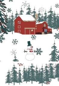 Polipamut ágyneműhuzat SNOWY HOUSES POLY fehér Ágyneműhuzat mérete: 70 x 90 cm | 140 x 220 cm