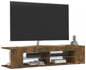 füstös tölgy színű TV-szekrény LED-ekkel 135 x 39 x 30 cm
