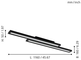 Eglo 99411 - SALITERAS-C LED RGB dimmelhető mennyezeti lámpa 2x10W/230V