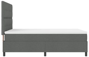 Boxspring ágy matraccal és LED világítással, sötétszürke, 140 x 200 cm, szövet