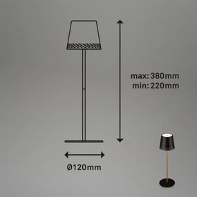 Brilo - KIKI érintésvezérelt tölthető asztali LED-lámpa LED/2,6W/5V IP44 2600 mAh fekete