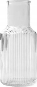 Tolle üveg váza bordázott átlátszó 10x22 cm Homla