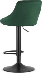 Zöld bárszék KAST VELVET fekete lábbal