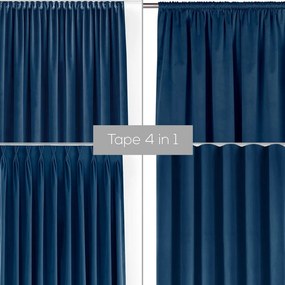 Kék bársony dimout (részleges sötétítő) függöny 140x270 cm Velto – Filumi