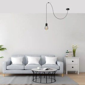 Csillár zsinóron TUBE LONG 1xE27/15W/230V fekete