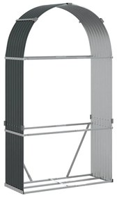antracitszürke horganyzott acél rönktartó 120 x 45 x 210 cm