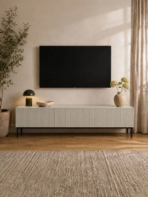 Nicole RTV szekrény 200 cm fiókkal, fémlábakon - kasmír / fekete lábak