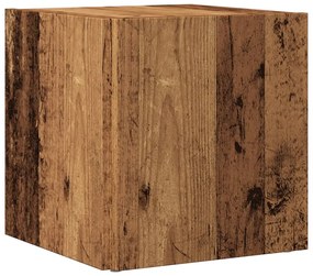 antik fa színű szerelt fa kisasztal 33 x 33 x 34 cm