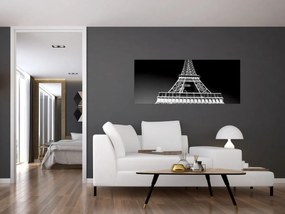 Kép - Eiffel-torony, fekete-fehér (120x50 cm)