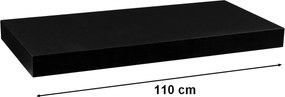 Fali polc STILISTA® Volato 110 cm - fekete matt