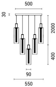 LED Csillár zsinóron LED/60W/230V 3000K