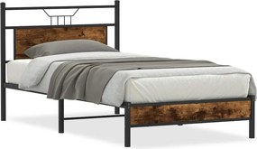 vidaXL füstös tölgy színű szerelt fa ágykeret matrac nélkül 90x190 cm