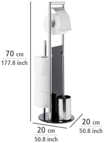 WENKO 24075800 - WC szett RAVINA 20x707 cm rozsdamentes acél/ezüst/fekete