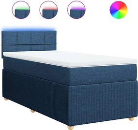 vidaXL kék szövet rugós ágy matraccal 80 x 200 cm