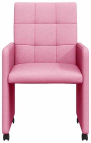 Kerekes Étkező Székek 2 pcs Rózsaszín 58 x 65 x 94 cm szövet