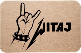 Lábtörlő Ajtó Alá Lenvászon Rock nyomtatás Welcome