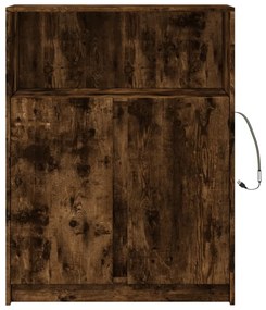 füstös tölgy szerelt fa tálalószekrény LED-del 77 x 34 x 100 cm