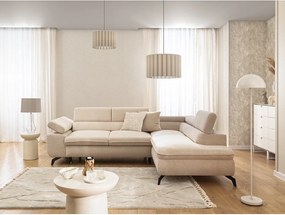 Bézs zsenília sarokkanapé (jobb oldali-L alakú) Marbeya – Ropez