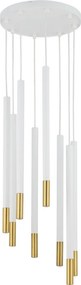 SIGMA LIGHTING 33240 SOPEL Hengeres Függesztett Lámpa Fehér, Arany G9 IP20