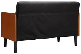 fekete bársony loveseat kanapé párnákkal 110 cm