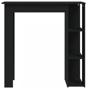 fekete szerelt fa bárasztal polccal 102 x 50 x 103,5 cm
