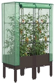 Rattan megjelenésű magaságyás melegháztakaróval 80x40x140 cm
