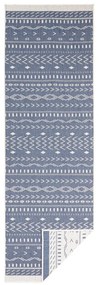 Kuba kék-krémszínű kültéri szőnyeg, 80 x 250 cm - NORTHRUGS