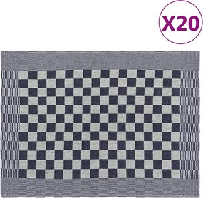 vidaXL 20 db kék és fehér pamut konyhai törölköző 50 x 70 cm