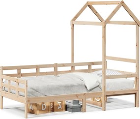 vidaXL tömör fenyőfa kanapéágy tetővel 80 x 200 cm