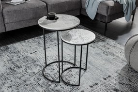 ELEMENTS design márvány lerakóasztal - szürke/fekete