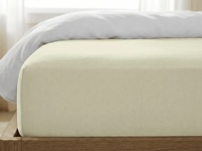 Jersey gumis lepedő lycrával világos krémszínű 180 x 200 cm