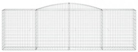 vidaXL 4 db íves horganyzott vas gabion kosár 400x50x120/140 cm