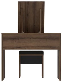 Sminkasztal JUNO + puff 45x29,6 cm barna/fekete