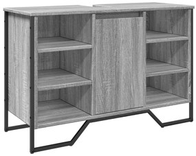 Szürke sonoma szerelt fa fürdőszobai mosdószekrény 91x35x60 cm