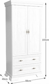 Kétajtós szekrény KS1, sosna andersen, KORA